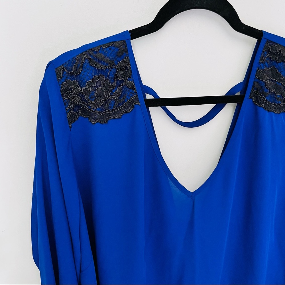 Eloquii Lace Inset Bar Back Blouse NWT Size 28